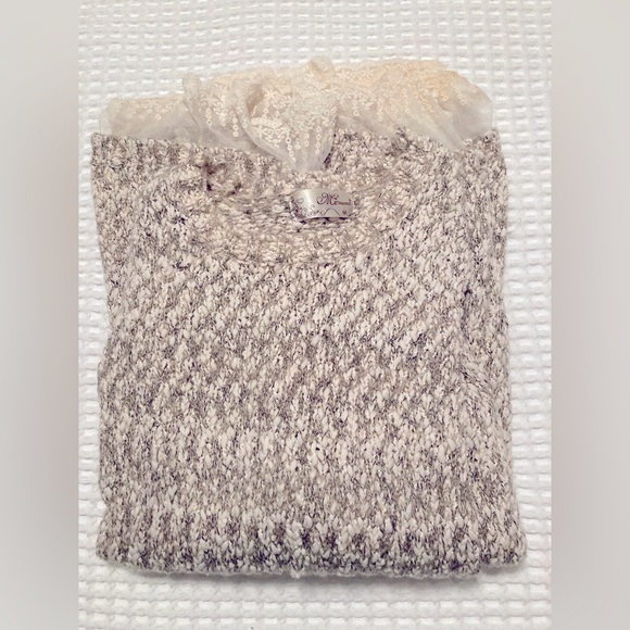 Mirumi Women’s Marled Knit Lace Hem Sweater  Size M. NWOT - Picture 4 of 8
